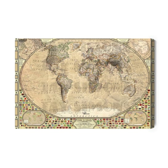 Obraz Na Płótnie Mapa Świata Vintage 120x80 Inna marka