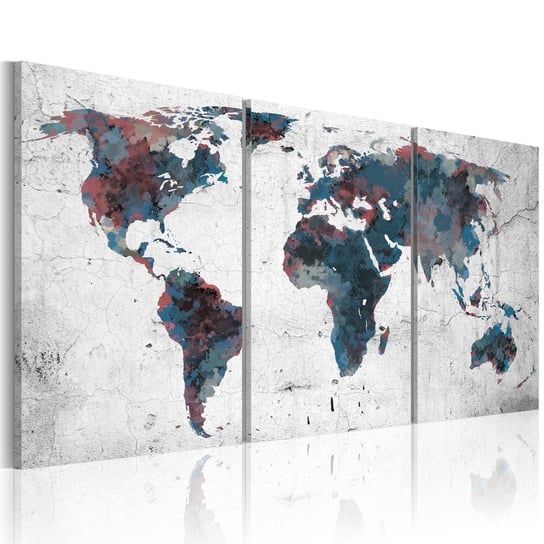 Obraz na płótnie: Mapa świata w chłodnych kolorach, 60x30 cm zakup.se