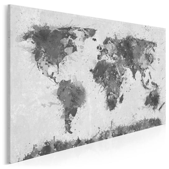 Obraz na płótnie Mapa świata w czerni i bieli - 120x80 cm VAKU-DSGN Nowoczesne obrazy