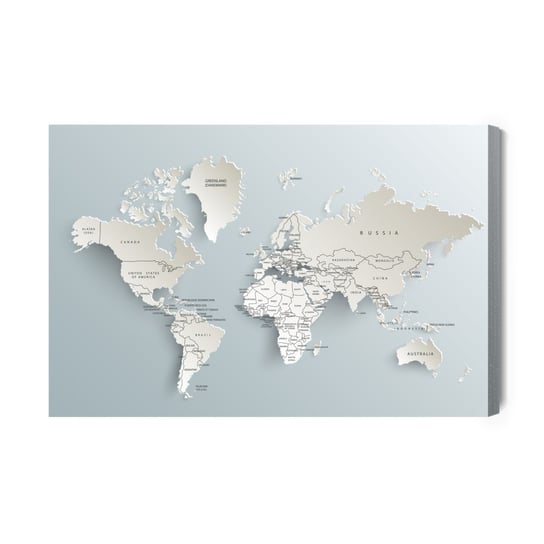 Obraz Na Płótnie Mapa Świata Z Efektem 3D 100x70 NC Inna marka
