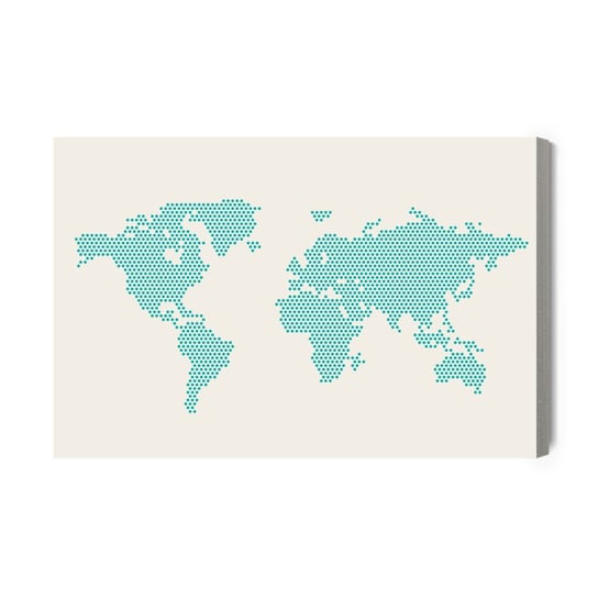 Obraz Na Płótnie Mapa Świata Z Kropek 120x80 Inna marka