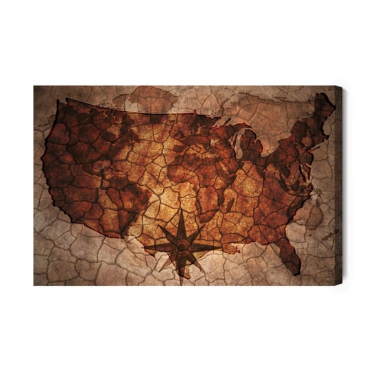 Obraz Na Płótnie Mapa Usa W Stylu Vintage 120x80 NC Inna marka