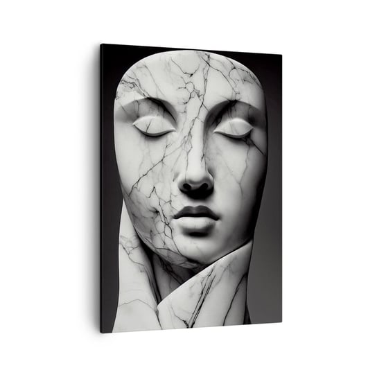 Obraz na płótnie - Marmurowe kształty - 50x70cm - Marmur Twarz Rzeźba - Nowoczesny Canvas obraz do salonu do sypialni ARTTOR ARTTOR