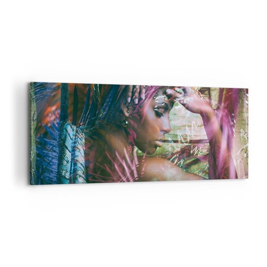 Obraz na płótnie - Matka Natura w dżungli - 100x40cm - Kobieta Afryka Afryka - Nowoczesny foto obraz w ramie do salonu do sypialni ARTTOR ARTTOR