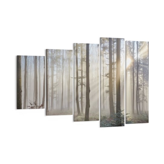 Obraz na płótnie - Mgła też się zbudziła - 150x100 cm - Obraz nowoczesny - Krajobraz, Las, Mgła, Drzewa, Natura - EG150x100-3749 ARTTOR