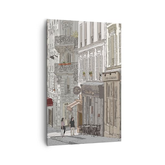 Obraz na płótnie - Miejskie radości - 80x120cm - Architektura Miasto Paryż - Nowoczesny obraz na ścianę do salonu do sypialni ARTTOR ARTTOR