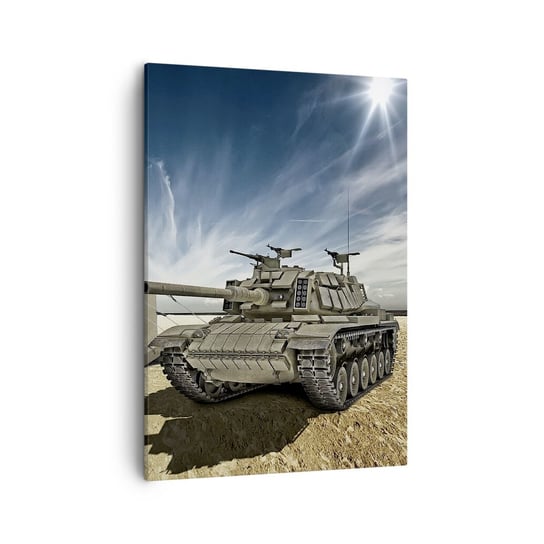 Obraz na płótnie - Militarny sen - 50x70cm - Militaria Wojsko Czołg - Nowoczesny Canvas obraz do salonu do sypialni ARTTOR ARTTOR