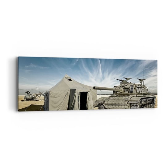 Obraz na płótnie - Militarny sen - 90x30cm - Militaria Wojsko Czołg - Nowoczesny Canvas obraz do salonu do sypialni ARTTOR ARTTOR