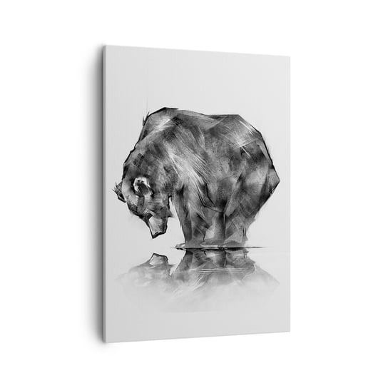 Obraz na płótnie - Miło zobaczyć się z kimś bliskim - 50x70cm - Abstrakcja Niedźwiedź Polarny Natura - Nowoczesny Canvas obraz do salonu do sypialni ARTTOR ARTTOR
