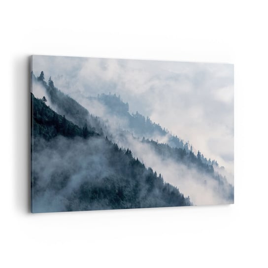 Obraz na płótnie - Mistyka gór - 100x70cm - Krajobraz Góry Las - Nowoczesny foto obraz w ramie do salonu do sypialni ARTTOR ARTTOR