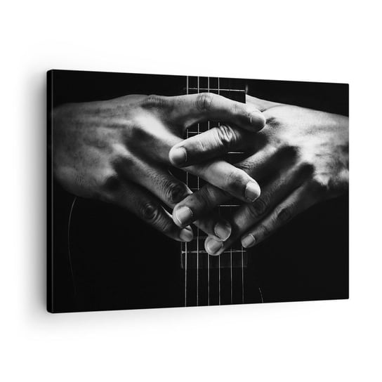 Obraz na płótnie - Modlitwa artysty - 70x50cm - Gitarzysta Muzyk Gitara - Nowoczesny Canvas obraz do salonu do sypialni ARTTOR ARTTOR