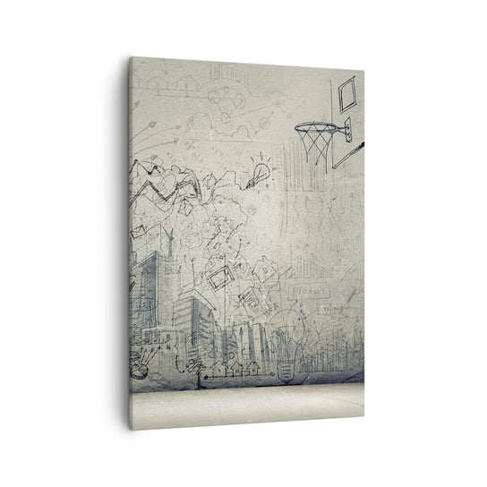 Obraz na płótnie - Moje wspaniałe miejskie życie - 50x70cm - Graffiti Sztuka Grafika - Nowoczesny Canvas obraz do salonu do sypialni ARTTOR ARTTOR