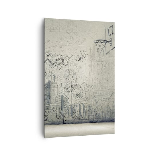 Obraz na płótnie - Moje wspaniałe miejskie życie - 80x120cm - Graffiti Sztuka Grafika - Nowoczesny obraz na ścianę do salonu do sypialni ARTTOR ARTTOR