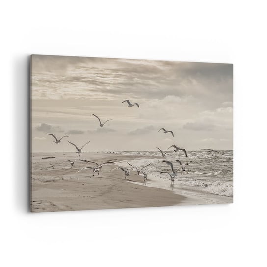 Obraz na płótnie - Morza szum, ptaków śpiew - 120x80cm - Krajobraz Morski Wybrzeże Morze - Nowoczesny obraz na ścianę do salonu do sypialni ARTTOR ARTTOR