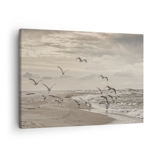 Obraz na płótnie - Morza szum, ptaków śpiew - 70x50cm - Krajobraz Morski Wybrzeże Morze - Nowoczesny Canvas obraz do salonu do sypialni ARTTOR ARTTOR