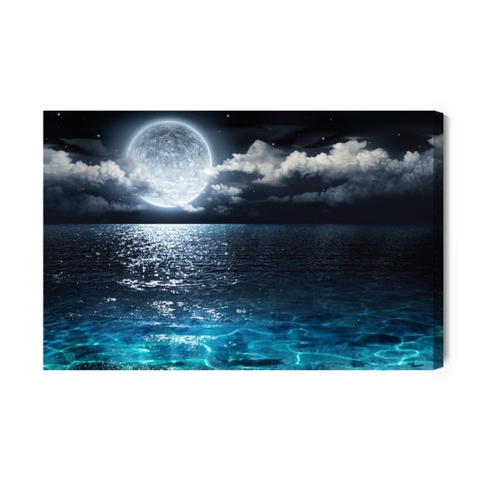 Obraz Na Płótnie Morze Nocą Z Księżycem 30x20 NC Inna marka