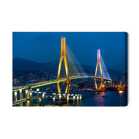 Obraz Na Płótnie Most Busan Harbor Bridge, Korea Południowa 100x70 NC Inna marka