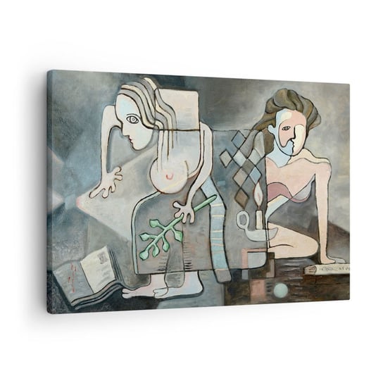 Obraz na płótnie - Mozaika ducha i materii - 70x50cm - Abstrakcja Kubizm Ludzie - Nowoczesny Canvas obraz do salonu do sypialni ARTTOR ARTTOR