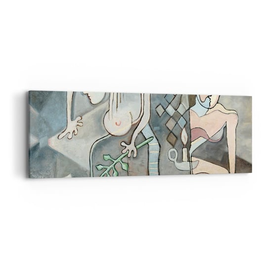 Obraz na płótnie - Mozaika ducha i materii - 90x30cm - Abstrakcja Kubizm Ludzie - Nowoczesny Canvas obraz do salonu do sypialni ARTTOR ARTTOR