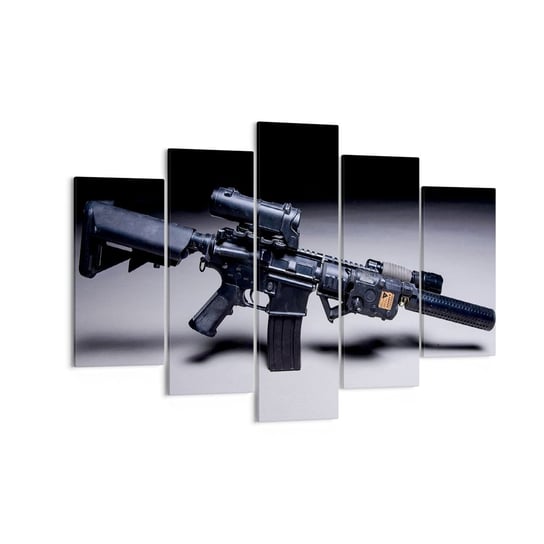 Obraz na płótnie - Mroczny rycerz - 150x100 cm - Obraz nowoczesny - Militaria, Karabin, Broń, Wojsko, Armia - EA150x100-3776 ARTTOR