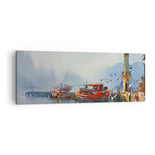 Obraz na płótnie - Na końcu świata - 140x50cm - Krajobraz Port  Latarnia Morska - Nowoczesny Canvas obraz do salonu do sypialni ARTTOR ARTTOR