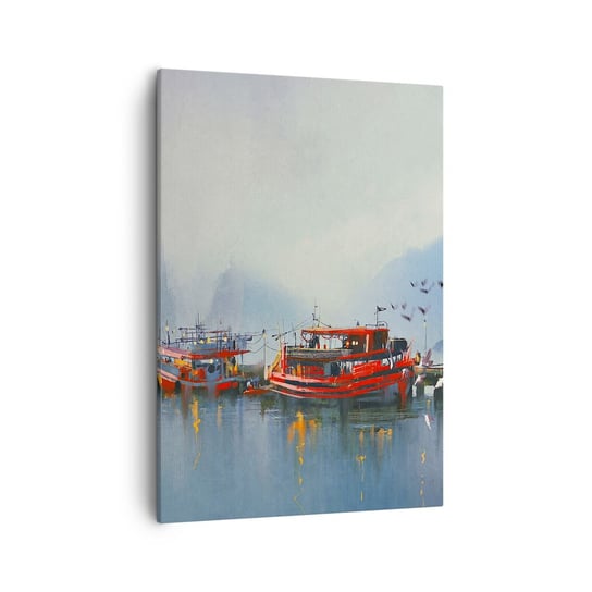 Obraz na płótnie - Na końcu świata - 50x70cm - Krajobraz Port  Latarnia Morska - Nowoczesny Canvas obraz do salonu do sypialni ARTTOR ARTTOR