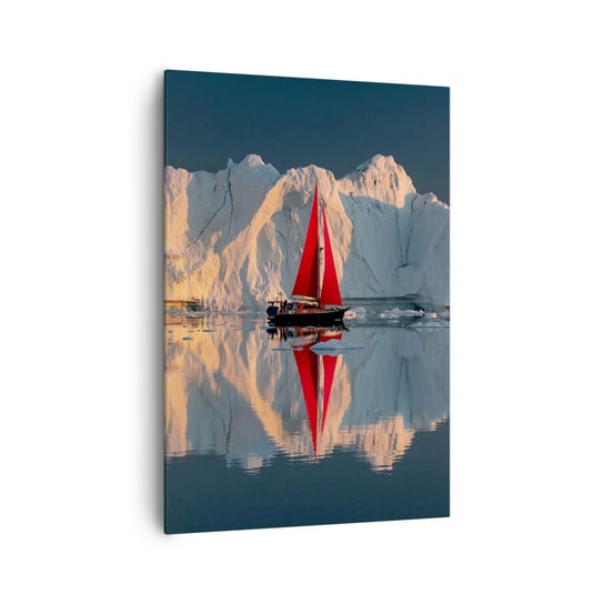 Obraz na płótnie - Na krańcu świata - 70x100cm - Lodowiec Krajobraz Grenlandia - Nowoczesny foto obraz w ramie do salonu do sypialni ARTTOR ARTTOR