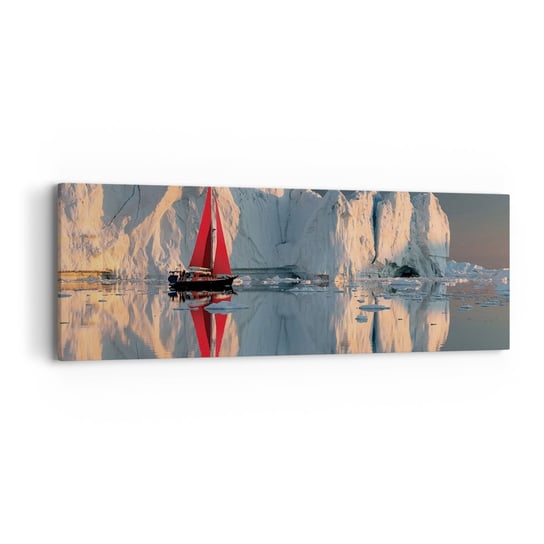 Obraz na płótnie - Na krańcu świata - 90x30cm - Lodowiec Krajobraz Grenlandia - Nowoczesny Canvas obraz do salonu do sypialni ARTTOR ARTTOR