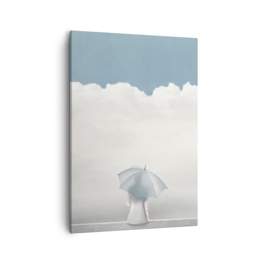 Obraz na płótnie - Na krawędzi jawy i marzenia - 50x70cm - Minimalizm Parasol Chmury - Nowoczesny Canvas obraz do salonu do sypialni ARTTOR ARTTOR