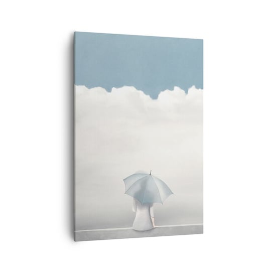 Obraz na płótnie - Na krawędzi jawy i marzenia - 70x100cm - Minimalizm Parasol Chmury - Nowoczesny foto obraz w ramie do salonu do sypialni ARTTOR ARTTOR