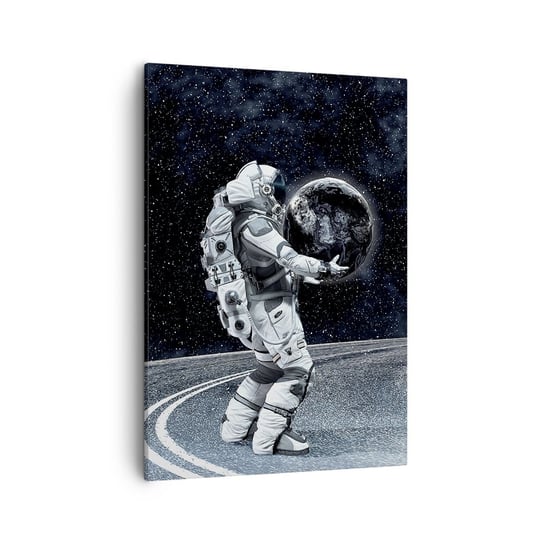Obraz na płótnie - Na Mlecznej Drodze - 50x70cm - Kosmos Astronauta Fantasy - Nowoczesny Canvas obraz do salonu do sypialni ARTTOR ARTTOR