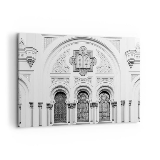 Obraz na płótnie - Na pograniczu kultur - 100x70cm - Architektura Synagoga Józefów Religia - Nowoczesny foto obraz w ramie do salonu do sypialni ARTTOR ARTTOR