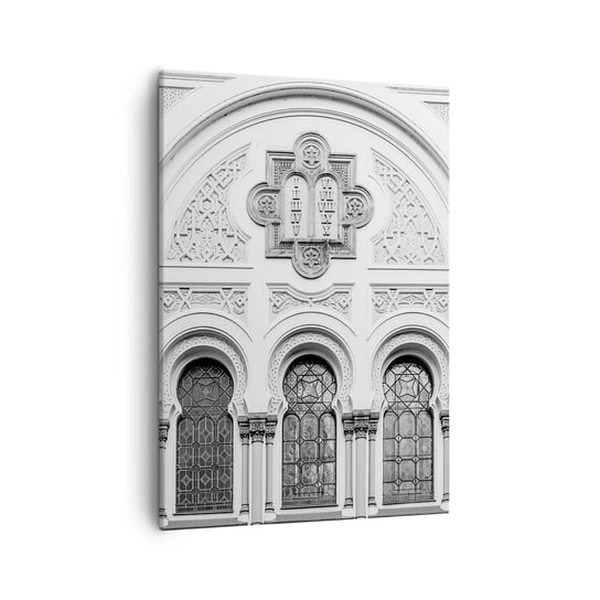 Obraz na płótnie - Na pograniczu kultur - 50x70cm - Architektura Synagoga Józefów Religia - Nowoczesny Canvas obraz do salonu do sypialni ARTTOR ARTTOR