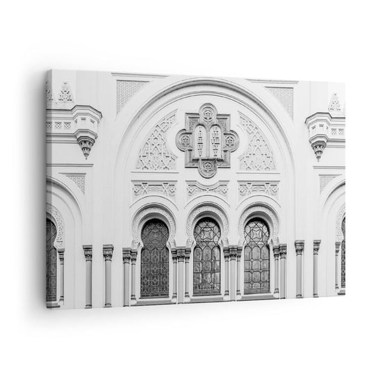 Obraz na płótnie - Na pograniczu kultur - 70x50cm - Architektura Synagoga Józefów Religia - Nowoczesny Canvas obraz do salonu do sypialni ARTTOR ARTTOR