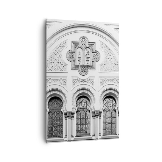 Obraz na płótnie - Na pograniczu kultur - 80x120cm - Architektura Synagoga Józefów Religia - Nowoczesny obraz na ścianę do salonu do sypialni ARTTOR ARTTOR