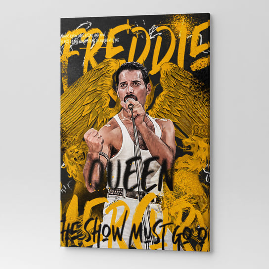 Obraz na płótnie na ścianę do salonu pokoju FREDDIE MERCURY POP00014 60x90 Wave Print