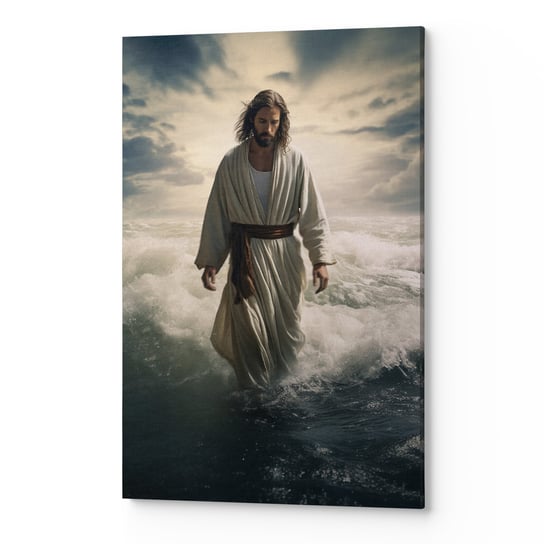 Obraz na płótnie na ścianę do salonu pokoju JEZUS CHRYSTUS REL00101 50x70 Wave Print