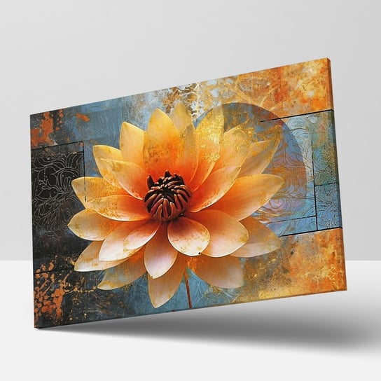 Obraz na płótnie na ścianę do salonu Pomarańczowy kwiat OB0100 Wave Print
