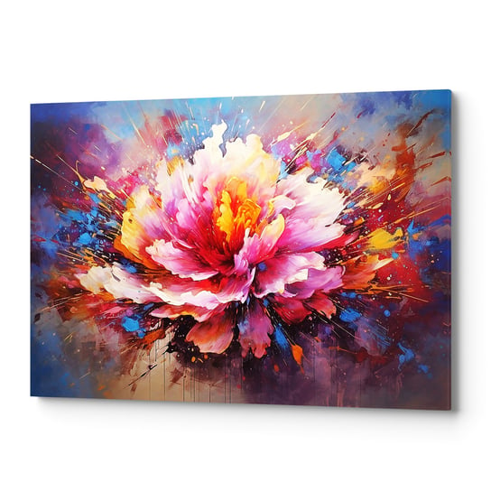 Obraz na płótnie na ścianę do salonu Różowy kwiat OB0043 Wave Print