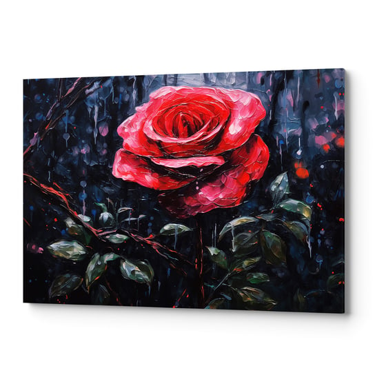Obraz na płótnie na ścianę do sypialni Czerwona róża OB0007 Wave Print