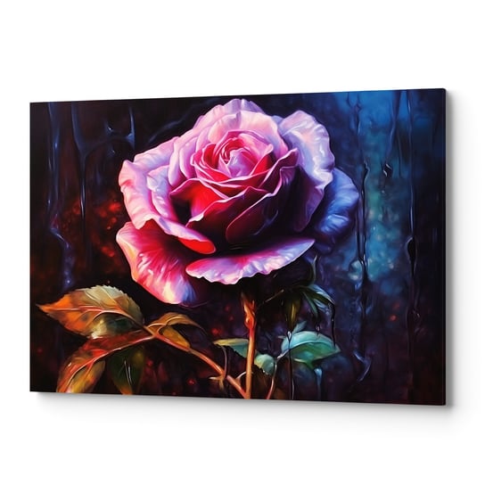 Obraz na płótnie na ścianę do sypialni Kolorowa róża OB0066 Wave Print