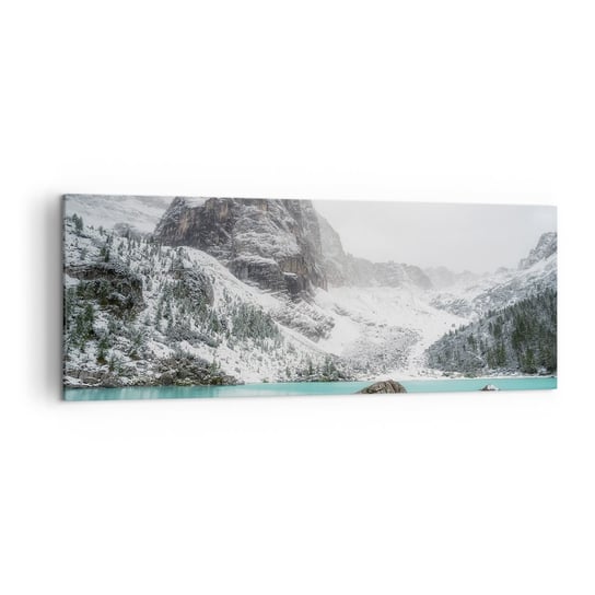 Obraz na płótnie - Na straży - 140x50cm - Krajobraz Jezioro Alpy - Nowoczesny Canvas obraz do salonu do sypialni ARTTOR ARTTOR