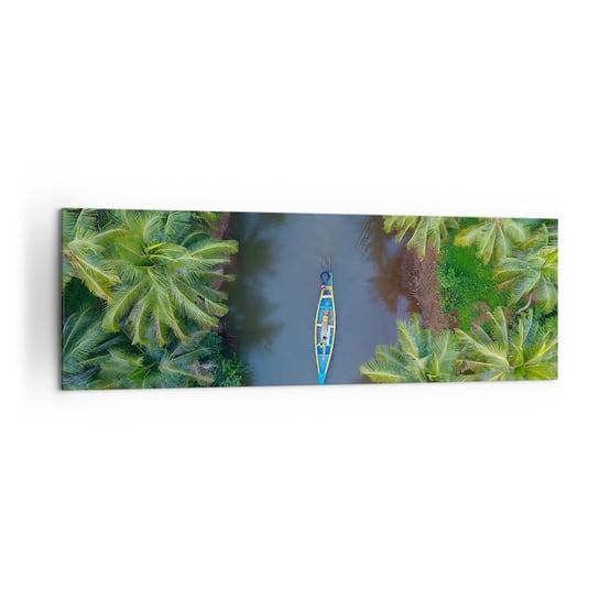 Obraz na płótnie - Na tropikalnym szlaku - 160x50cm - Indie Egzotyka Łódka - Nowoczesny foto obraz w ramie do salonu do sypialni ARTTOR ARTTOR