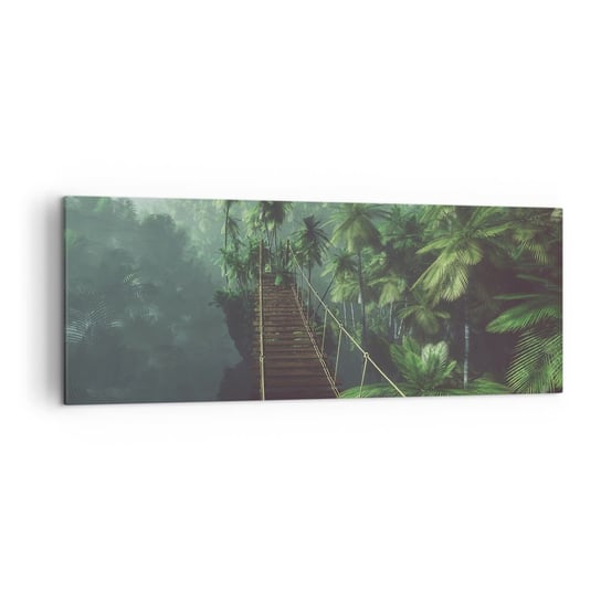 Obraz na płótnie - Nad kipielą zieleni - 140x50cm - Krajobraz Dżungla Palma Kokosowa - Nowoczesny Canvas obraz do salonu do sypialni ARTTOR ARTTOR