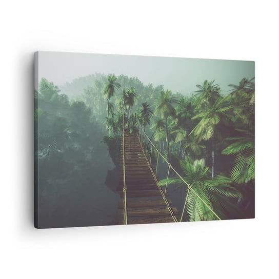 Obraz na płótnie - Nad kipielą zieleni - 70x50cm - Krajobraz Dżungla Palma Kokosowa - Nowoczesny Canvas obraz do salonu do sypialni ARTTOR ARTTOR