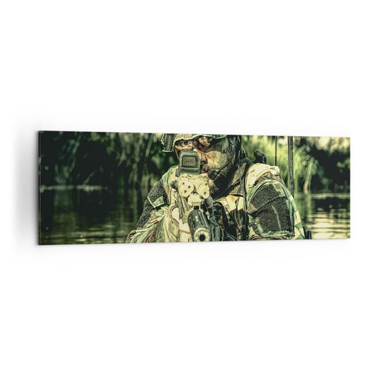 Obraz na płótnie - Najlepszy z najlepszych - 160x50cm - Militaria Żołnierz Karabin - Nowoczesny foto obraz w ramie do salonu do sypialni ARTTOR ARTTOR