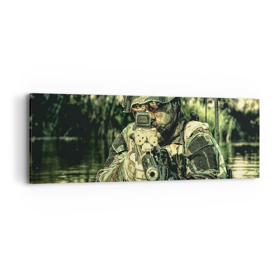 Obraz na płótnie - Najlepszy z najlepszych - 90x30cm - Militaria Żołnierz Karabin - Nowoczesny Canvas obraz do salonu do sypialni ARTTOR ARTTOR