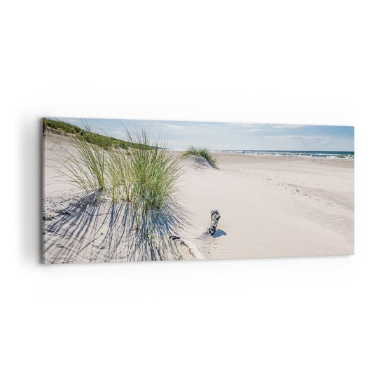 Obraz na płótnie - Najpiękniejsza? Bałtycka - 100x40cm - Morze Plaża Wydma - Nowoczesny foto obraz w ramie do salonu do sypialni ARTTOR ARTTOR