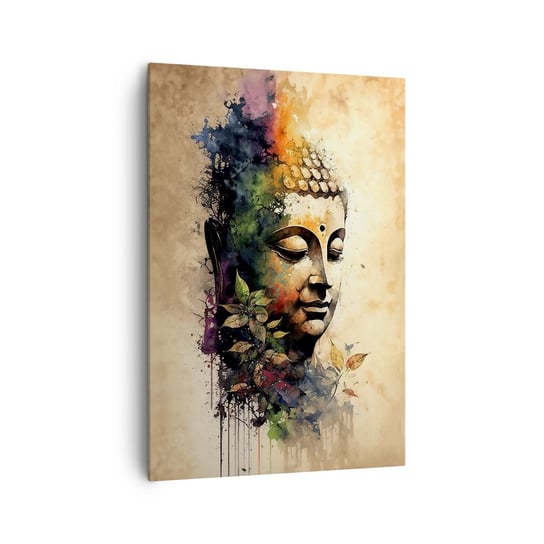 Obraz na płótnie - Namaste! - 70x100cm - Budda Medytacja Indie - Nowoczesny foto obraz w ramie do salonu do sypialni ARTTOR ARTTOR