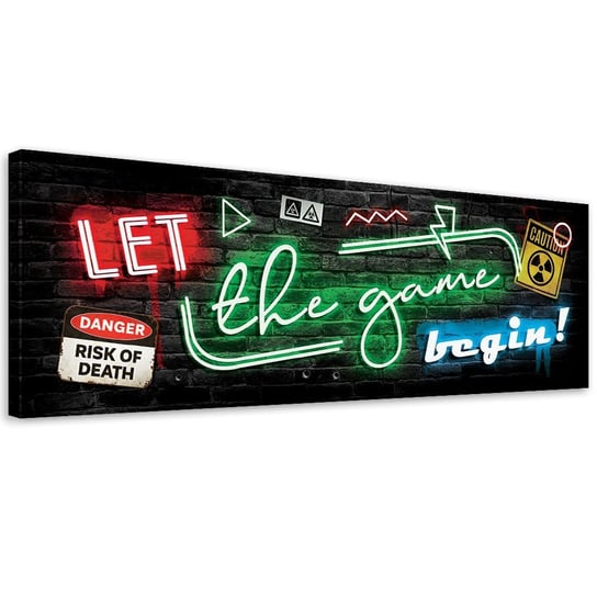 Obraz na płótnie, Napis dla gracza neon gaming - 120x40 Inna marka